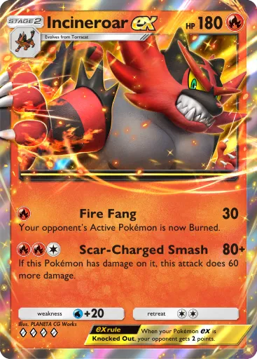 Incineroar ex - CelestialGuardians - Pokémon Pocket Card