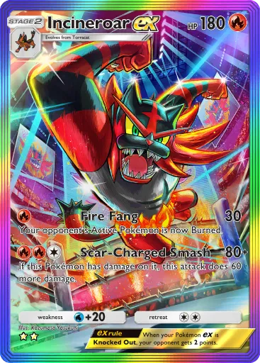Incineroar ex - CelestialGuardians - Pokémon Pocket Card