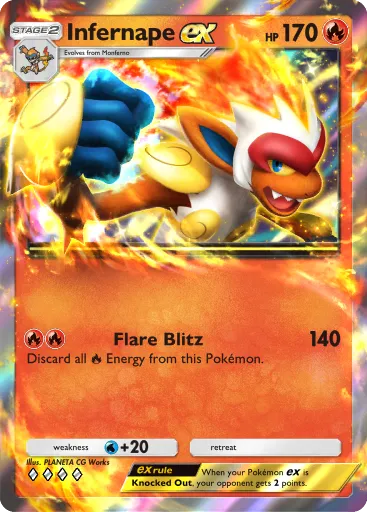 Infernape ex - SpaceTimeSmackdown - Pokémon Pocket Card