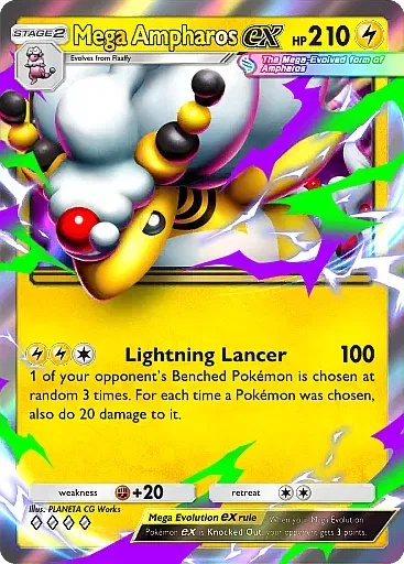 Mega Ampharos ex - MegaRising - Pokémon Pocket Card