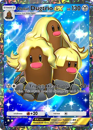Alolan Dugtrio ex - ExtradimensionalCrisis - Pokémon Pocket Card