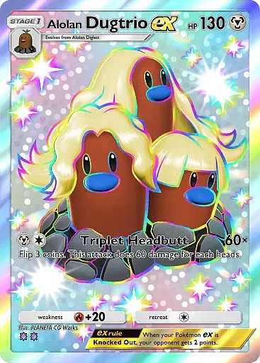 Alolan Dugtrio ex - MegaRising - Pokémon Pocket Card
