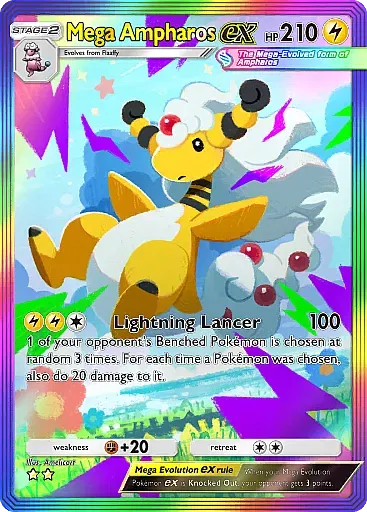 Mega Ampharos ex - MegaRising - Pokémon Pocket Card